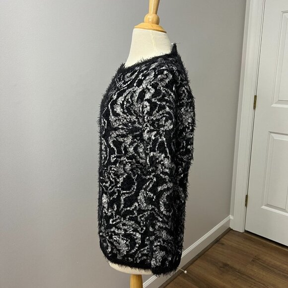 NEW Chicos Eyelash-Trim Jacquard Pullover Sweater Sz 1 (8) - Picture 15 of 16